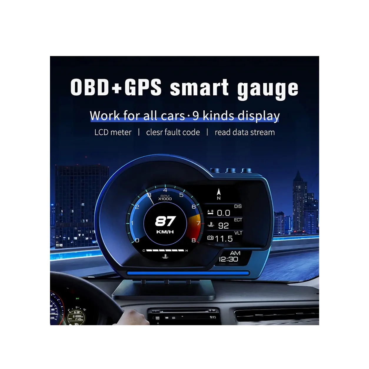 HUD GPS Car Speedometer